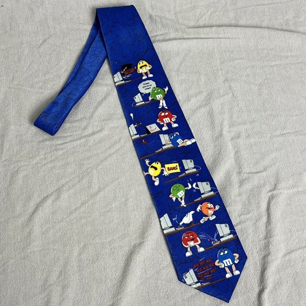 M&M's Computer Seminar RARE Vintage Tie From the 90's Nerd Chic
